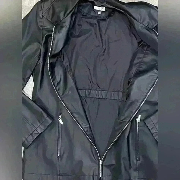 GIACCA A GALLERY COMPANY BLACK JACKET Womens Size M Pockets Zip Coat Fitted Fall - Picture 3 of 7